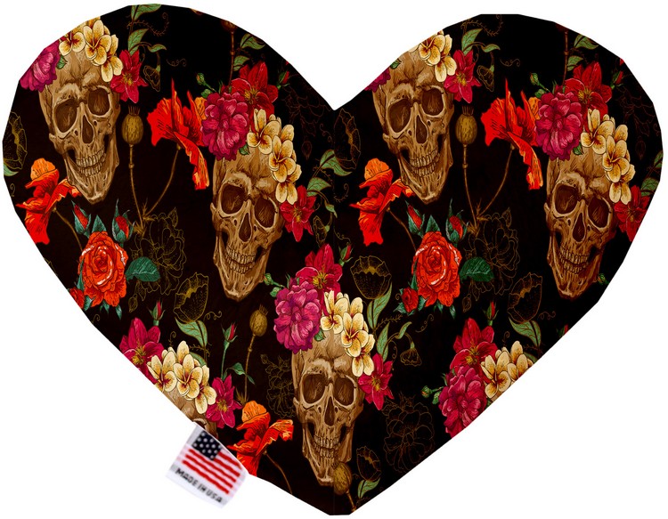 Tropical Skulls 6 Inch Heart Dog Toy